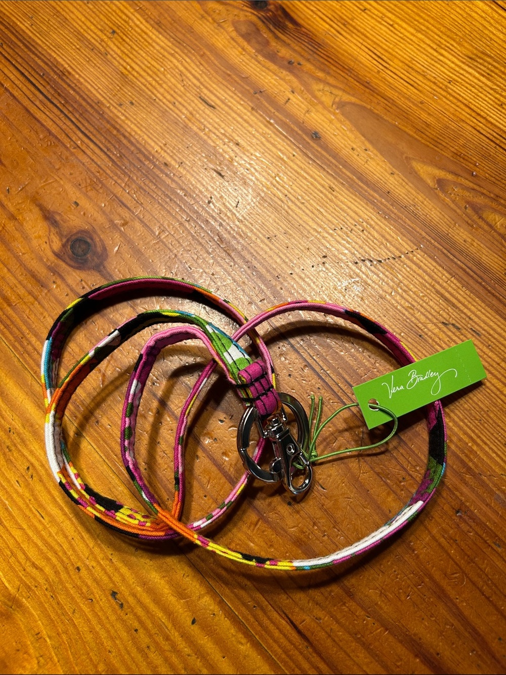 Vera Bradley Multicolor Floral Lanyard with Metal Key Ring